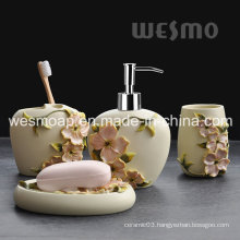 Flowery Polyresin Bathroom Set (WBP1065A)